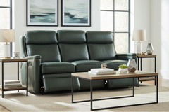Theron Portal 79 Inch "Quick Ship" ZERO GRAVITY Wall Hugger Power Leather Reclining Sofa