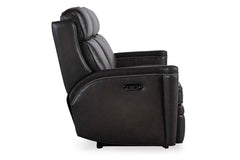 Theron Castle 79 Inch "Quick Ship" ZERO GRAVITY Wall Hugger Power Leather Reclining Sofa