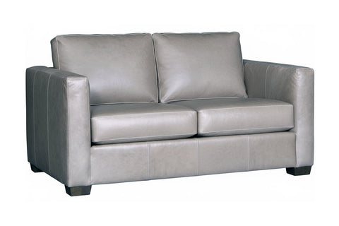 Townsend Two Cushion Track Arm Leather Loveseat