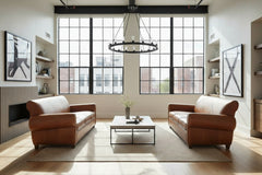 Tribeca XL 96 Inch Rustic Leather Rolled Tight Back Cigar Sofa - Embrace The Finest In Comfort And Quality