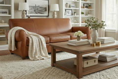 Tribeca XL 96 Inch Rustic Leather Rolled Tight Back Cigar Sofa - Embrace The Finest In Comfort And Quality