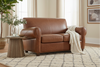 Image of Tribeca Rustic Leather Rolled Tight Back 2 Seat Cigar Loveseat