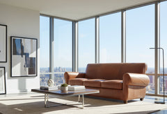 Tribeca 86 Inch Rustic Rolled Tight Back Leather Cigar Sofa - Relish In Ultimate Luxury And Superior Quality