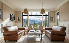 Tribeca 86 Inch Rustic Rolled Tight Back Leather Cigar Sofa - Relish In Ultimate Luxury And Superior Quality