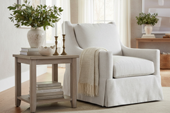 Trinity **SWIVEL** "Quick Ship" Sloping Track Arm Fabric Armchair