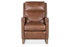 Troy Taupe POWER Leather "Quick Ship" Small Scale Modern Recliner