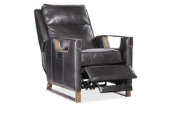 Troy Graphite POWER Leather "Quick Ship" Small Scale Modern Recliner