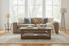 Aria 97 Inch "Quick Ship" Fabric Upholstered 2 Cushion Sofa