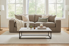 Aria 97 Inch "Quick Ship" Fabric Upholstered 2 Cushion Sofa