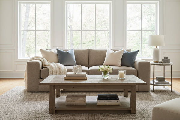 Aria 97 Inch "Quick Ship" Fabric Upholstered 2 Cushion Sofa