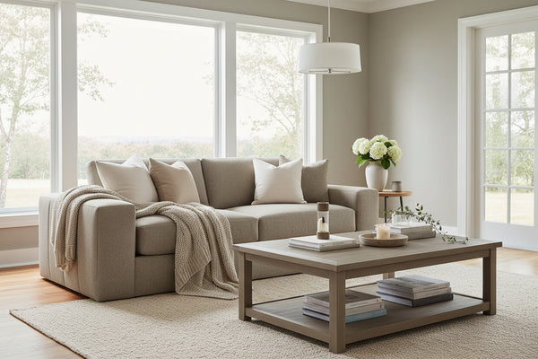 Aria 97 Inch "Quick Ship" Fabric Upholstered 2 Cushion Sofa