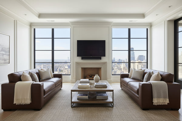 Uptown 87 Inch Modern Track Arm Biscuit Back Sofa