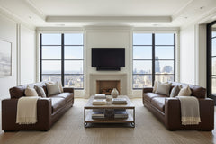 Uptown 87 Inch Modern Track Arm Biscuit Back Sofa