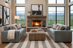 Uptown 87 Inch Modern Track Arm Biscuit Back Sofa