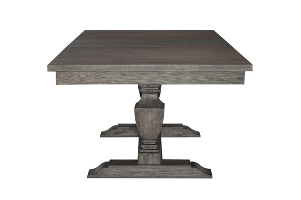 Valencia 7-Piece Havana Brown Rectangular Pedestal Dining Set With Upholstered Armchairs