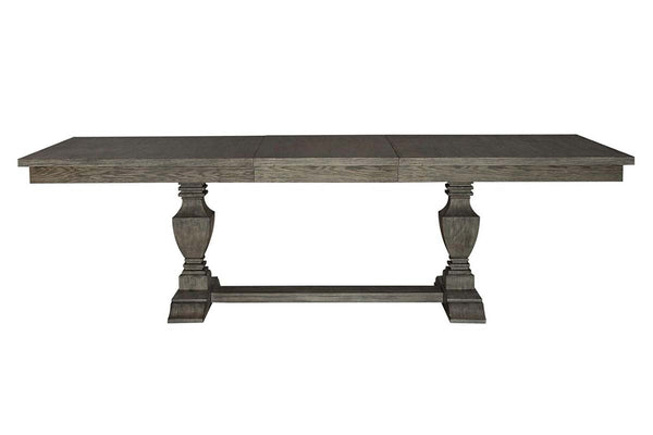 Valencia 7-Piece Havana Brown Rectangular Pedestal Dining Table Set