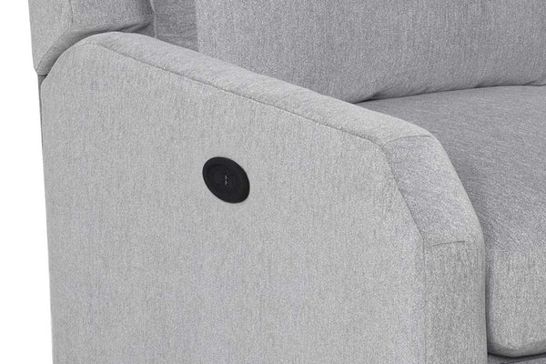 Vale Transitional Power Fabric Recliner Chair With Inset Track Arms