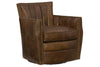 Image of Vander Castle "Quick Ship" Leather Swivel Accent Chair