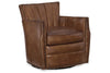 Image of Vander Pawn "Quick Ship" Leather Swivel Accent Chair