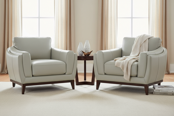 Verne Modern Leather Pillow Back Furniture Collection