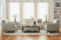 Verne Modern Leather Pillow Back Furniture Collection