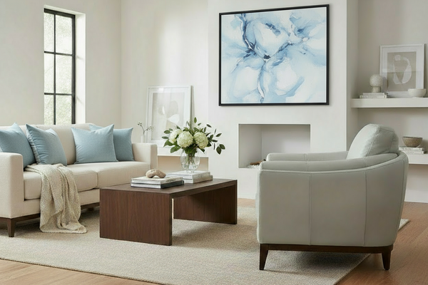 Verne Modern Leather Pillow Back Furniture Collection