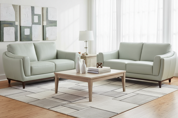 Verne Modern Leather Pillow Back Furniture Collection