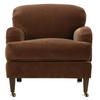 Image of Essie English Roll Arm Fabric Accent Chair