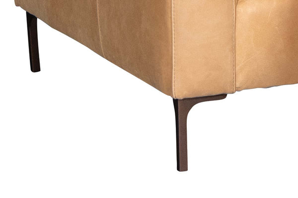 Wade Contemporary Track Arm Pillow Back Leather Chair