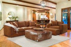 Walker Hair On Hide 45" Inch Square Leather Ottoman