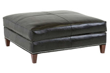 Ward "Ready To Ship" 43 Inch Square Leather Bench Ottoman (Photo For Style Only)