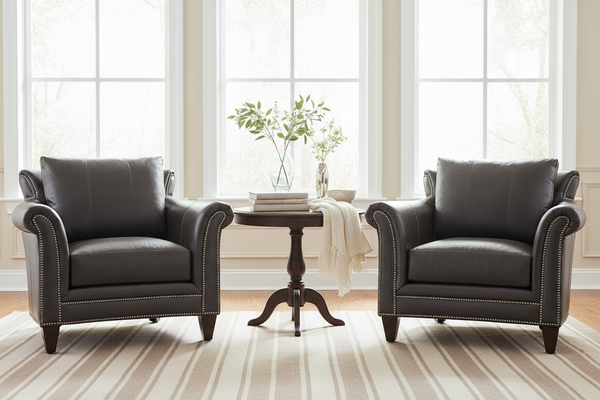 Warren "Quick Ship" Traditional Leather Pillow Back Chair