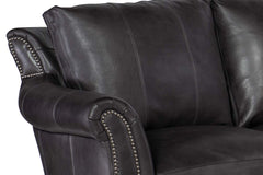 Warren 91 Inch "Quick Ship" Traditional Top Grain Leather Pillow Back Sofa