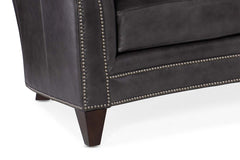 Warren 91 Inch "Quick Ship" Traditional Top Grain Leather Pillow Back Sofa