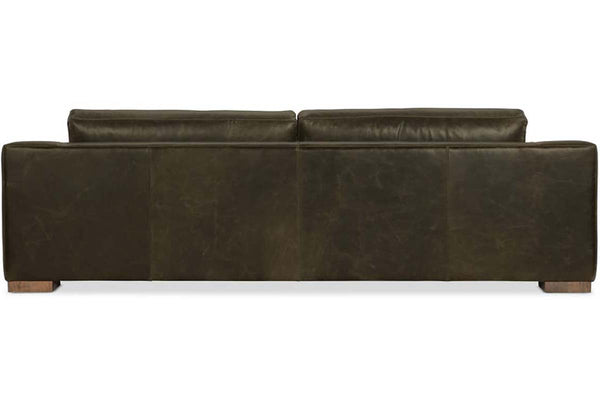 Wells 109 Inch Two Cushion Wide Track Arm Leather Sofa