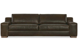 Wells 109 Inch Two Cushion Wide Track Arm Leather Sofa