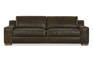 Wells 84 Inch Two Cushion Wide Track Arm Leather Sofa