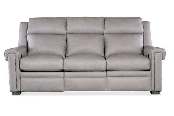Wentworth Cement 88 Inch "Quick Ship" Wall Hugger Power Leather Reclining Sofa
