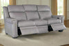 Image of Wentworth Cement 88 Inch "Quick Ship" Wall Hugger Power Leather Reclining Sofa