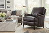 Wesley English Arm Leather Accent Armchair With Nailhead Trim