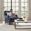 Wesley English Arm Leather Accent Armchair With Nailhead Trim