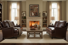 Wesley Traditional Leather Loveseat w/ Nailhead Trim
