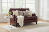 Wesley Traditional Leather Loveseat w/ Nailhead Trim