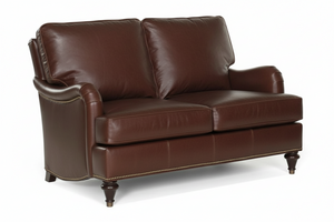 Wesley Traditional Leather Loveseat w/ Nailhead Trim