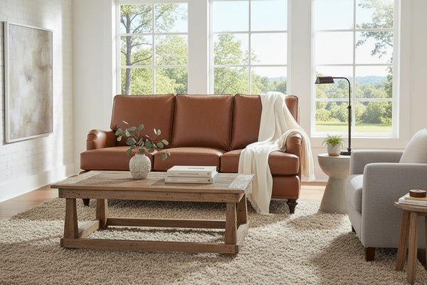 Wesley Traditional English Arm Leather Sofa Collection