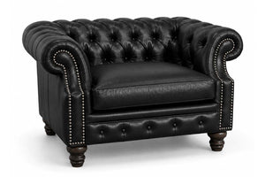 Westminster Leather Tufted Chair And A Half