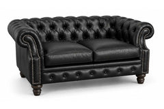 Westminster Leather Tufted Chesterfield Loveseat