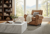 Image of Weston Rustic Leather Pillow Back Recliner With Nails