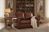 Image of Weston Leather Loveseat 8-Way Hand Tied W/ Contrasting Nailhead Trim