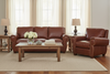 Image of Weston 8-Way Hand Tied Leather Sofa & Recliner Set w/ Contrasting Nailhead Trim